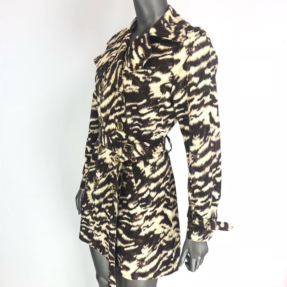 Michael Kors Animal Print Trench Coat Small